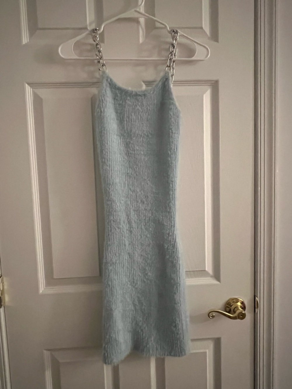 The Ragged Priest Pastel Blue Ribbed Mini Dress - Picture 2 of 4